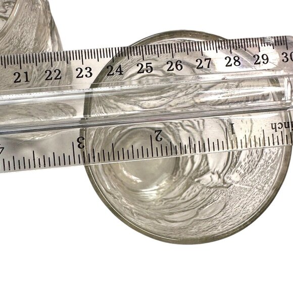 VTG Libbey Orchard Fruit Clear Pitcher + 2 Glasses Pressed Glass Raised Fruit - Picture 5 of 15